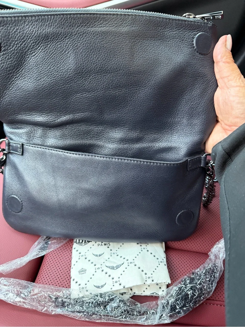 Zadig and Voltaire Rock Crock Leather Chain Crossbody Bag - Picture 3 of 4